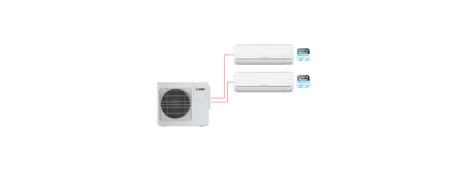 Сплит-система MITSUBISHI ELECTRIC: один наружный блок для двух помещений